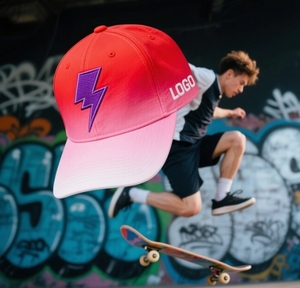 Casquette de golf sportive à 5 panneaux avec sublimation en maille impression foudre personnalisée casquette de camionneur à bord plat - Product Image 1