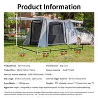 Tente de camping gonflable et hermétique pour voiture Tente de camping portable avec auvent arrière et abri solaire et moustiquaire pour le camping Imperméable