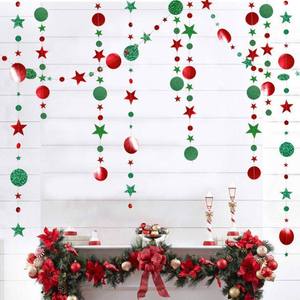 Guirlande de paillettes en papier rose doré, étoiles, pour fête d'anniversaire, décoration intérieure de chambre de fille - Product Image 4