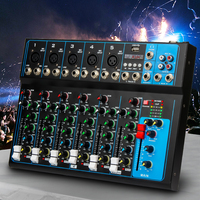 Console de mixage DJ F07, 6 canaux, Bluetooth, mixeur audio en direct, alimentation USB, pour diffusion DJ, karaoké