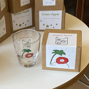 Lelyi Ins mignon dessiné à la main <span class=keywords><strong>tomate</strong></span> Doodle tasse en verre tasse à café minimaliste créative de grande valeur - Product Image 6