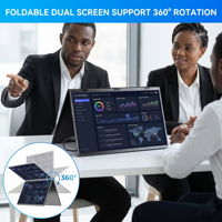 Moniteur portable en aluminium CNC pour ordinateur portable, 18,5 pouces, 1080P, 60 Hz, 1920x1080, fréquence de rafraîchissement de 6 ms, prise en charge de 3 écrans, TFT, haut-parleur intégré