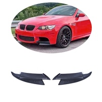 Splitter Bumper Depan Mobil M3 Serat Karbon 3K Baru dengan Pengait Derek dan Klip untuk E92 M3 2008-2014