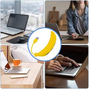 Linda forma de plátano de 4 puertos USB 2,0 HUB <span class=keywords><strong>Mini</strong></span> interfaz OTG Splitter Soporte para regalos con temática de comida de vacaciones Ventas transfronterizas - Product Image 5