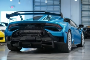 Diffuseur de pare-chocs arrière en fibre de carbone sèche de style V pour l'extérieur de la voiture, compatible avec Lamborghini Huracan <span class=keywords><strong>STO</strong></span> - Product Image 3