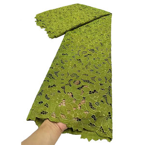 NI.AI Tela de encaje verde oliva Tela al por mayor Tela de encaje africano Aso Ebi - Product Image 1