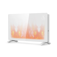 Cheminée en verre Panneau chauffant électrique chauffage avec app wifi tuya Convector fire heater
