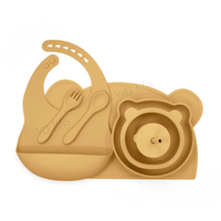 Vaisselle en Silicone sans Bpa, assiette à bavoir pour bébé, bol cuillère tasse à collation ensemble d'alimentation en Silicone pour bébé