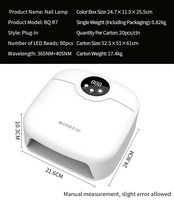 Séchoir à ongles compact carré, lampe UV LED double mode à faible chaleur, conçu pour les chaînes d'approvisionnement professionnelles de salons de manucure (OEM)
