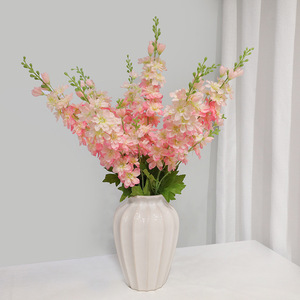 Flores Artificiales de Delphinium, Arreglo de Flores de Seda Púrpura en Jarrón para Decoración de Bodas y Hogar - Product Image 2