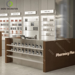 Comptoir d'exposition personnalisé pour dispensaire, armoire d'exposition de luxe pour pharmacie, mobilier de pharmacie pour magasin de produits médicaux - Product Image 5