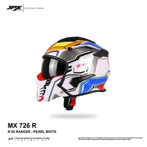 El casco integral modular JPX MX 726 R Ranger Motif combina un diseño robusto, una comodidad superior y características modulares innovadoras. - Product Image 2