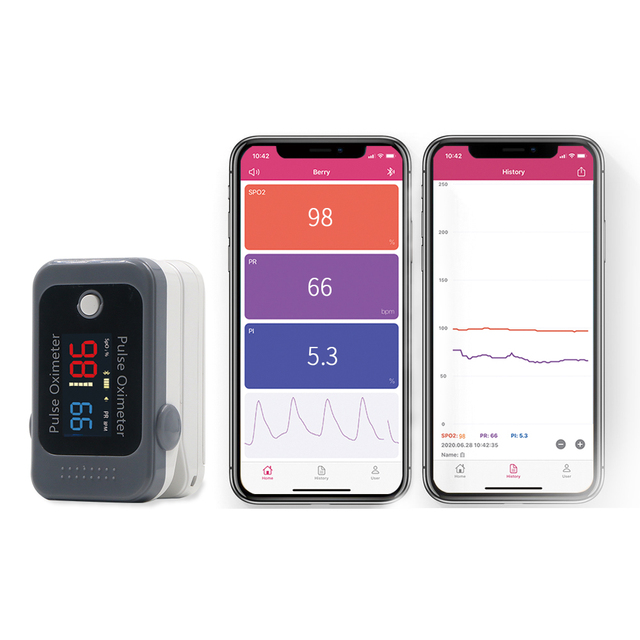 BERRY Hot Sale Cheap Custom Fingertip Oximeters BM1000C Bluetooth Design OLED Display Finger Pulse Oximeter