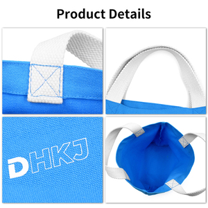 Bolsas de Lona Resistentes de 19*29*10cm con Impresión de Seda Personalizada OEM, Venta Caliente de Fábrica, Bolsas Reutilizables Promocionales de Alta Calidad - Product Image 3