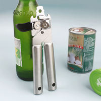 Abrelatas y abridor de frascos multifunción ajustable de acero inoxidable para cocina, ecológico