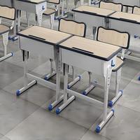 Ensemble de mobilier scolaire en gros pour usine : Bureau double de classe, table et chaise 2 places pour étudiants