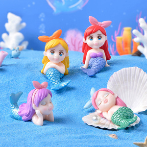 Miniature Plastic Crafts Mermaid Figurines Ornament for DIY Craft Aquarium Fish Tank Fairy Garden Desk Accessories Decoration