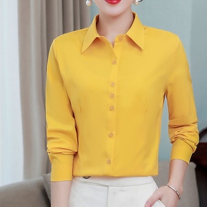 Frühling/Herbst Neue Slim-Fit Langarm-Arbeitshemden Arbeitsuniform Professionelle Kleidung Damen-Bluse - Product Image 6