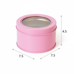 Caja Redonda de Metal para Almacenamiento de Dulces y Bocadillos Personalizada al por Mayor con Tapa Transparente - Product Image 3