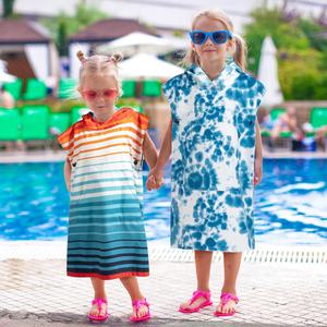 Serviette de plage à capuche <span class=keywords><strong>poncho</strong></span> en microfibre pour garçons et filles Séchage rapide et absorbant pour le bain <span class=keywords><strong>Surf</strong></span> et la natation - Product Image 3