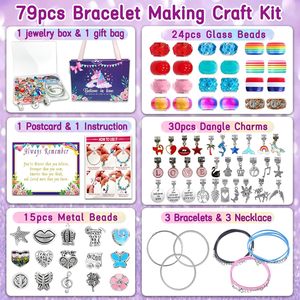 QIAO, cuentas europeas con agujeros <span class=keywords><strong>grandes</strong></span>, Kit de fabricación de joyas Diy hecho a mano, conjunto de pulsera con cuentas DIY con caja de almacenamiento para regalo de niñas - Product Image 5