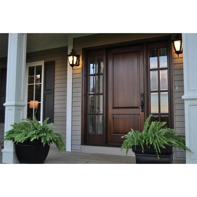 ドア玄関システムアンティークスタイル正面玄関クラシック玄関セキュリティ古い木製スキン