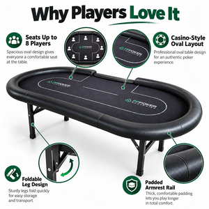 <span class=keywords><strong>Tavolo</strong></span> da Poker <span class=keywords><strong>Pieghevole</strong></span> Ovale <span class=keywords><strong>Multigioco</strong></span> per 8 Giocatori - Product Image 4