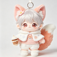 Porte-clés en peluche personnalisé avec oreilles de renard mignonnes, pendentif en coton, personnage d'anime