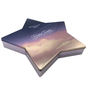 Professional Manufacturer Biscuit chocolate candy Tin Box Custom Star Shape Tins