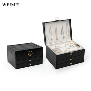 กล่องเก็บเครื่องประดับพกพา WEIMEI สกรีนโลโก้ได้ รูปทรงสี่เหลี่ยมผืนผ้า สำหรับใส่แหวน สร้อยคอ เหมาะสำหรับการเดินทาง - Product Image 4