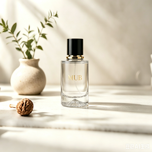 Flacon de parfum en verre de luxe de 55 ml à base épaisse, dégradé marron, avec bouchon noir et or, emballage et logo personnalisés - Product Image 3