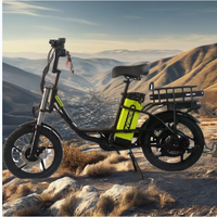 Vélo électrique à double batterie haute puissance de 18 pouces avec capteur de vitesse 60V/15AH 500W Support électronique intelligent Grande capacité de charge