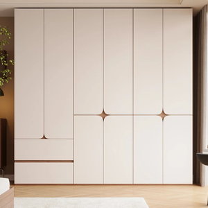 Elegante Armario de Madera Maciza Premium Personalizado para Dormitorio, Diseño Moderno y Minimalista, Estantes Ajustables, Barra para Colgar, Ahorro de Espacio - Product Image 1