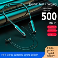 Écouteurs Bluetooth semi intra-auriculaires à tour de cou, avec indicateur de puissance HD, grande capacité, stéréo, sans fil, pour le sport