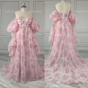 <span class=keywords><strong>Vestido</strong></span> <span class=keywords><strong>de</strong></span> maternidad con estampado <span class=keywords><strong>de</strong></span> tul 14509 # para sesión <span class=keywords><strong>de</strong></span> fotos manga extraíble hasta el suelo vestidos <span class=keywords><strong>de</strong></span> noche para embarazadas con cordones en la espalda - Product Image 3