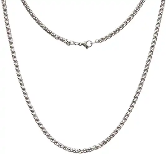 THE MEN THING SPIGA CHAIN- 5mm Chain Stainless Steel 21.5inch for Men &  Boys : Amazon.in: Fashion