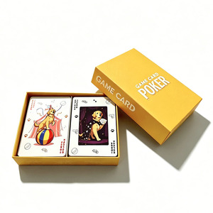 Jolies cartes à jouer dorées à motif de chien de compagnie personnalisé, style dessin animé, avec boîte, pour les jeux de société <span class=keywords><strong>en</strong></span> <span class=keywords><strong>famille</strong></span>, cadeau pour les amoureux des animaux - Product Image 1