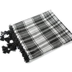 New Arabic Men's Yashmagh Shemagh Black Keffiyeh Square <strong>Scarf</strong> with Tassel Colorful <strong>Arafat</strong> Made of Polyester - Product Image 3