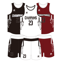 Ensemble de maillots de basket-ball réversibles personnalisés de haute qualité pour hommes et jeunes, vêtements de sport