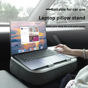 Support d'oreiller multifonction <span class=keywords><strong>pour</strong></span> ordinateur portable, <span class=keywords><strong>coussin</strong></span> de voyage en peluche <span class=keywords><strong>pour</strong></span> voiture avec porte-gobelet et <span class=keywords><strong>plateau</strong></span> à collation <span class=keywords><strong>pour</strong></span> téléphone et <span class=keywords><strong>tablette</strong></span> - Product Image 2