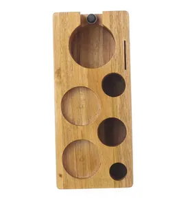 Coffee Tamping Station Wooden Espresso Tamper Holder Stand Coffee Tool Storage Base Maker Stand For Coffee Machine