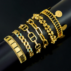 Simple Fashion Non Tarnish Ladies <b>Bracelet</b> 21k <b>Gold</b> Platedd Arab Charm Coins <b>Adjustable</b> <b>Bracelet</b> Jewelry for Women - Product Image 1