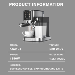 DSP <span class=keywords><strong>Pro</strong></span> Barista Serie 20Bar 1350W Smart Touchscreen Kaffee maschine, automatische Drucken tlastung-Kompakte <span class=keywords><strong>Espresso</strong></span>-/Latte-Maschine - Product Image 6