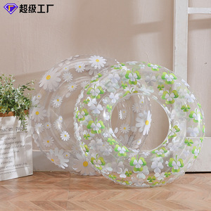 Bouée gonflable à motifs floraux pour enfants, dispositif de flottation au design Daisy, aide à la sécurité de la piscine - Product Image 4