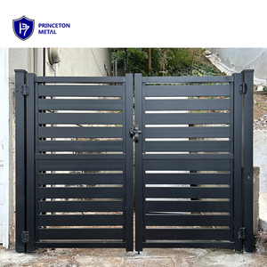 プリンストンブラックパワーコーティング金属ゲートシステムアルミゲートフェンスアルミメインゲート - Product Image 3