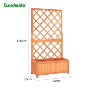 Jardinera de madera con enrejado para jardín al aire libre Patio <span class=keywords><strong>Terraza</strong></span> Jardín Enrejado Maceta - Product Image 2