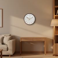 Moderne Glas 12-Zoll Quarz-Batterie Retro-Wanduhr mit Zeigeranzeige für Wohnzimmer-Dekoration