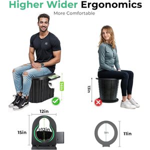 Premium compatto pieghevole WC con coperchio e supporto di carta portatile campeggio vasino per adulti per i viaggi - Product Image 6