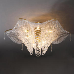 Lustre encastré en cristal européen postmoderne, éclairage LED pour plafond, 2700K, blanc chaud doux pour salon - Product Image 3