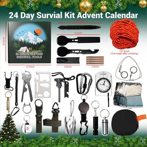 Kit de Supervivencia para Campamento al Aire Libre de 24 <span class=keywords><strong>D</strong></span>ías y Calendario de Adviento, Caja Misteriosa con Gadgets, Regalo Sorpresa Navideño - Product Image 4